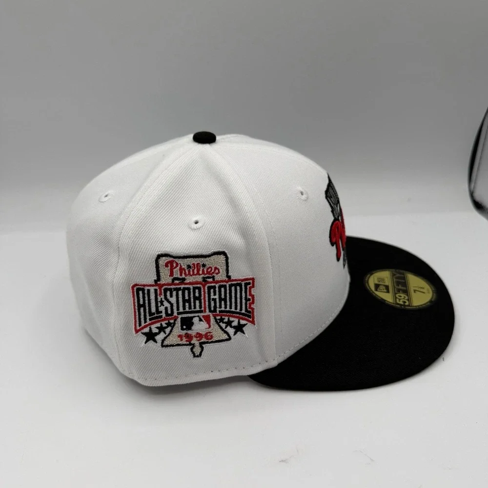 New Era 59Fifty Philadelphia Phillies Hat Cap 7 1/8 White 1996 All Star Game MLB